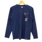 ワークマン 長袖Ｔシャツ トップス 胸ポケット ストレッチ ファインドアウト メンズ Sサイズ ネイビー WORK MAN