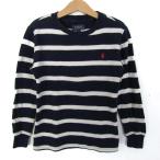 ポロラルフローレン 長袖Ｔシャツ トップス ボーダー柄 ワッフルT キッズ 男の子用 6サイズ 紺×白 POLO RALPH LAUREN