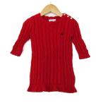  Ralph Lauren кабель вязаный One-piece длинный рукав tops baby для девочки 9-12M размер красный RALPH LAUREN
