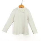 メゾピアノ ニット 長袖 レース トップス キッズ 女の子用 120サイズ ホワイト Mezzo Piano