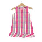  Bebe One-piece tops безрукавка в клетку сделано в Японии baby для девочки 90 размер розовый × фиолетовый BeBe