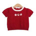  Familia вязаный tops джемпер с коротким рукавом baby для девочки 90 размер красный Familiar