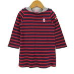  Miki House One-piece tops длинный рукав окантовка рисунок hot винт ketsu baby для девочки 90 размер красный × темно-синий MIKIHOUSE