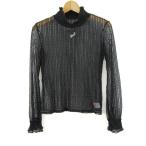 ロニィ 長袖Ｔシャツ トップス レース シアー ハイネック カットソー キッズ 女の子用 155サイズ ブラック RONI