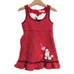 メゾピアノ ノースリーブワンピース ドット柄 トップス キッズ 女の子用 110サイズ レッド×ブラック Mezzo Piano