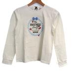 メゾピアノ Junior 長袖シャツ フラワー ラインストーン トップス キッズ 女の子用 Mサイズ ホワイト Mezzo Piano