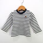  Miki House cut and sewn окантовка рубашка tops девочка baby для мальчика 80 размер темно-синий / белый MIKIHOUSE