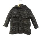  Zara котороткое пальто жакет внешний обратная сторона боа в клетку baby для мальчика 12-18month размер черный ZARA