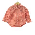  Ralph Lauren рубашка с длинным рукавом tops серебристый жевательная резинка в клетку baby для мальчика 12M80/48 размер orange RALPH LAUREN