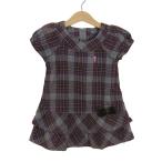  Miki House One-piece tops короткий рукав оборка в клетку baby для девочки 90 размер серый MIKIHOUSE