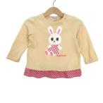  Miki House футболка с длинным рукавом tops животное рисунок сделано в Японии baby для девочки 80 размер бежевый MIKIHOUSE