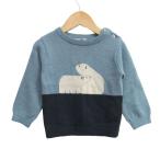 jakati вязаный tops свитер с длинным рукавом белый медведь baby для мальчика 24M/88cm размер голубой Jacadi