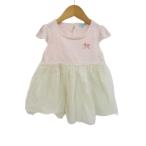  Tocca вязаный One-piece tops короткий рукав flair сделано в Японии baby для девочки 90 размер розовый TOCCA