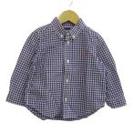  Ralph Lauren рубашка с длинным рукавом tops серебристый жевательная резинка в клетку baby для мальчика 24M размер лиловый × белый RALPH LAUREN