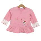  Miki House футболка с длинным рукавом tops туника животное рисунок сделано в Японии baby для девочки 90 размер розовый MIKIHOUSE