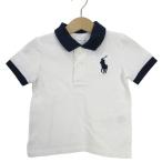  Ralph Lauren рубашка-поло tops короткий рукав большой po колено хлопок baby для мальчика 18M размер белый × темно-синий RALPH LAUREN