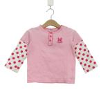  Miki House футболка с длинным рукавом tops Layered точка рисунок hot винт ketsu baby для девочки 90 размер розовый MIKIHOUSE