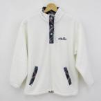  ellesse тренировочный футболка tops половина кнопка флис женский M размер белый ellesse