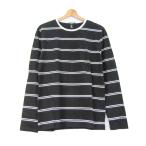 フォーエバー21 長袖Ｔシャツ 未使用 ボーダー柄 コットン100% トップス 黒 白 メンズ Mサイズ ブラック×ホワイト FOREVER 21