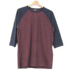 フォーエバー21 長袖Ｔシャツ 未使用 ラグランスリーブ トップス メンズ Mサイズ エンジ×ホワイト×ネイビー FOREVER 21