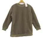  Uniqlo тренировочный футболка tops свет боа флис не использовался товар женский M размер Brown UNIQLO