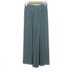 ユニクロ ワイドパンツ シフォンプリーツスカートパンツ 221-434213 ボトムス レディース Sサイズ モスグリーン UNIQLO