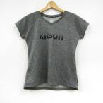 キットソン 半袖Tシャツ メッシュ トレーニング スポーツウエア トップス レディース Lサイズ グレー系×ブラック系 kitson