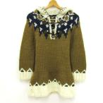 ショッピングカウチン アルバローザ ニットワンピース トップス カウチン チュニック レディース 1サイズ 茶×オフホワイト×紺 ALBAROSA