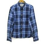 アバクロンビー＆フィッチ 長袖シャツ チェック柄 ボタンダウン トップス メンズ Mサイズ ネイビー系×ブルー系 Abercrombie&Fitch