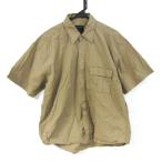 アバクロンビー&フィッチ 半袖シャツ トップス サファリシャツ コットン メンズ Lサイズ ベージュ Abercrombie & Fitch