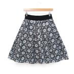 コース フレアスカート ブランド ボトムス 花柄 白 黒 レディース 40サイズ ホワイト×ブラック KOOS