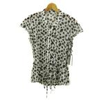 ショッピングルルド ルルド ブラウス シャツ トップス フレンチ袖 ダルメシアン 日本製 未使用品 レディース 13サイズ 白×黒 LOURDES