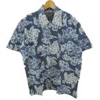 ショッピングAbercrombie アバクロンビー&フィッチ 半袖シャツ トップス アロハシャツ コットン メンズ Lサイズ 紺×白 Abercrombie & Fitch