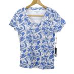  Tommy Hilfiger cut and sewn рубашка tops короткий рукав общий рисунок женский M размер голубой × белый TOMMY HILFIGER