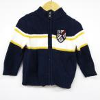  Tommy Hilfiger вязаный жакет Zip выше свитер baby для мальчика 12MOS размер темно-синий × белый TOMMY HILFIGER