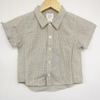  Gap рубашка с коротким рукавом в клетку не использовался товар baby для мальчика XL/18-24mos размер бежевый GAP