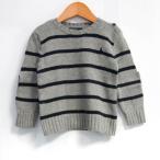  Polo bai Ralph Lauren свитер длинный рукав вязаный шерсть . baby для мальчика 24M 90/52 размер серый × темно-синий Polo by Ralph Lauren