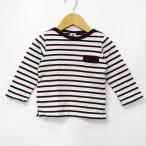  Petit Bateau футболка с длинным рукавом tops окантовка рисунок хлопок baby для мальчика 18m/81cm размер белый × красный × темно-синий PETIT BATEAU
