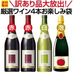訳あり品大放出 当店が厳選したワインのみ4本お楽しみ袋 wine