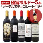 ソーテルヌチョコレート付き ワンランク の極旨ボルドー赤ワイン5本セット wine  set bordeaux chocolate