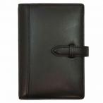 ショッピングシステム手帳 システム手帳 ミニ6サイズ ピアス リング径13mm 本革製 ブラック  125-010-20