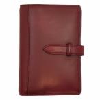 システム手帳 ミニ6サイズ ピアス リング径13mm 本革製 ワイン  125-010-43