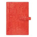 システム手帳バインダー 牛革クロコ型押 バイブル スタンダード リング径 20mm ピンク  CB-16-PK