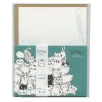 ショッピング端っこ Shinzi Katoh/シンジカトウ レターセット キャットヒル グリーン かわいい LS-01061