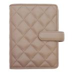 ショッピングシステム手帳 キルティング ミニ6 20mm ベルトホック システム手帳 グレージュ  764-40