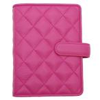 キルティング ミニ6 20mm ベルトホック システム手帳 ローズ  764-90