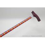 608ES-8696　つえ屋 おしゃれ お洒落 かわいい 伸縮 シニア 散歩 リハビリ 古希 喜寿 米寿 卒寿 白寿 赤地・チェック柄