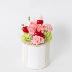 母の日 2026 ギフト プリザーブドフラワー バラ カーネーション ピンク 送料無料 メッセージカード付 [カンパネラ Mサイズ] C-1