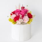 母の日 2026 ギフト プリザーブドフラワー バラ カーネーション ピンク 送料無料 メッセージカード付 [カンパネラ Ｌサイズ]C-2