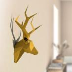 おもちゃ 鹿の頭のはく製風ペーパーモデル DIY ペーパークラフトモデル 家の装飾 リビングルームの装飾